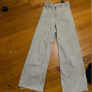 Zara beige wide leg jeans